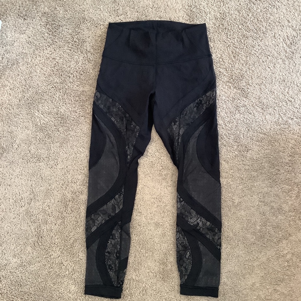 Lululemon black Lace Detailed Leggings